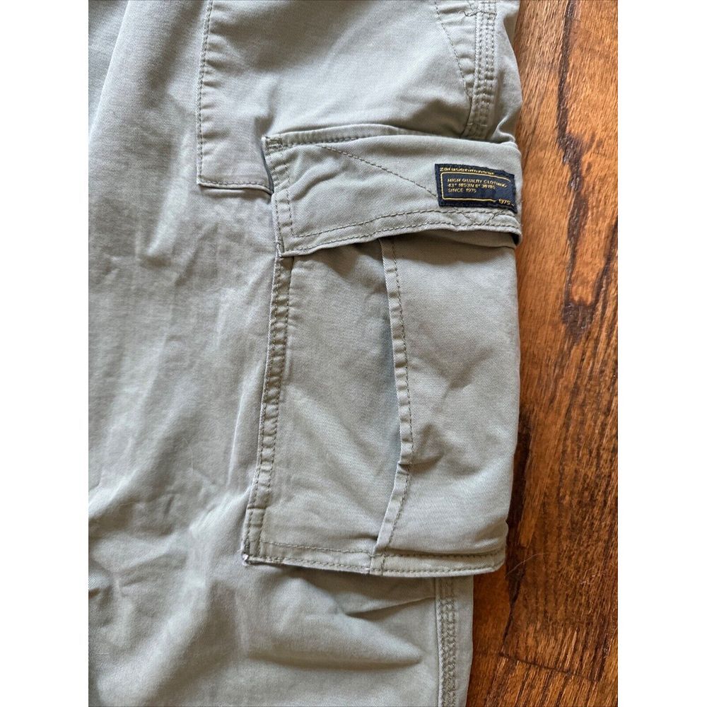 Zara Cargo Pants Women SZ 31 Olive Green Baggy Wide Leg Utility Y2K Military 90s - Picture 2 of 13